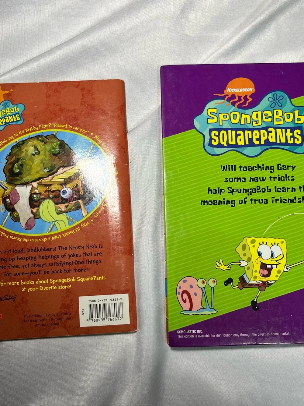 Vintage SpongeBob Book‎ Lot 2 Nickelodeon Scholastic Krusty Krab Jokes Y2K